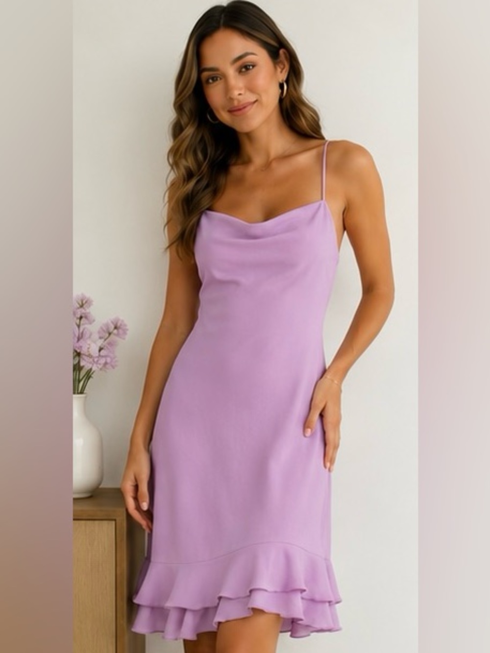 Lucy in the Sky Lavender Open-Back Tie Mini Dress | Size Small